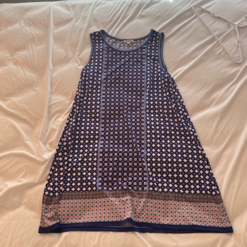 Max Studio blue print trapeze dress